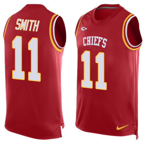 Men's Limited Alex Smith Nike Jersey Red - #11 Player Name & Number Tank Top NFL Kansas City Chiefs